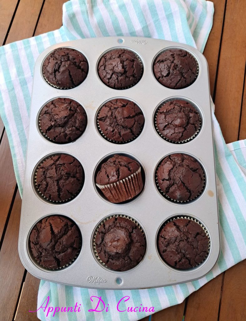 Muffins à l'eau, cacao et canneberges