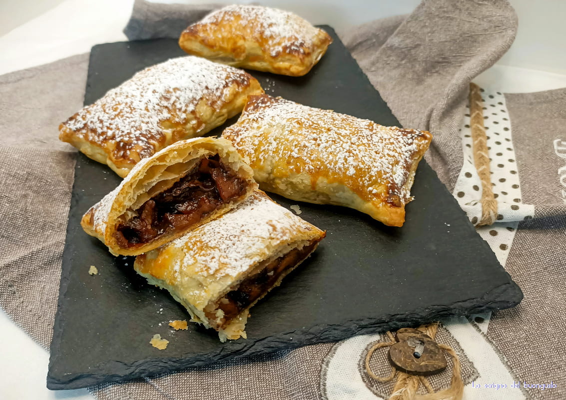 Fagotins en pâte feuilletée aux pommes et chocolat