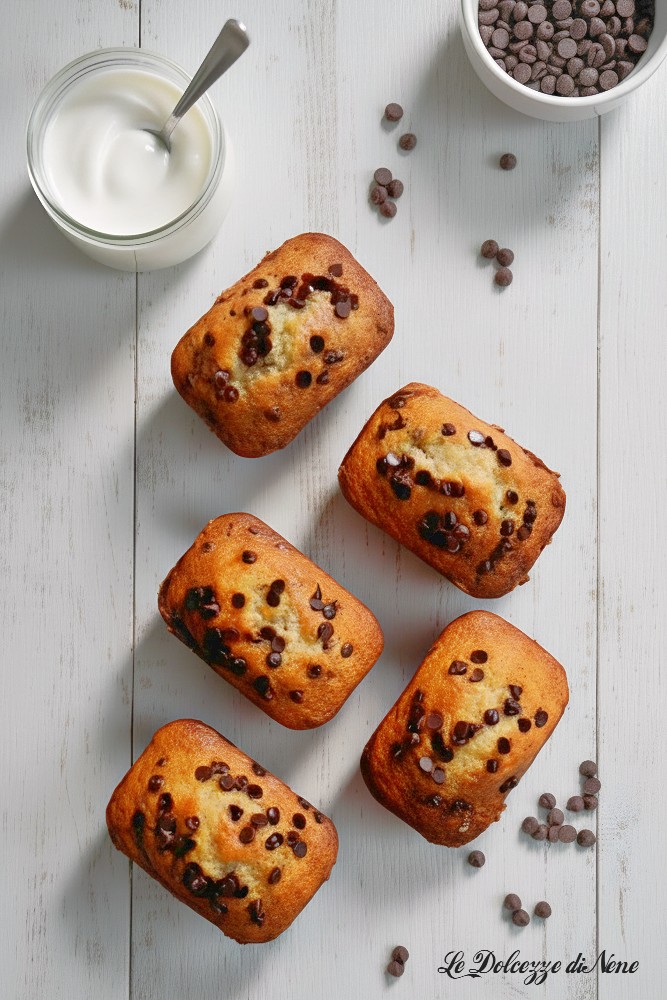 mini plumcake au yaourt et pépites de chocolat