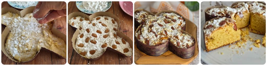 cuisson de la colomba crinkle à l'orange et aux amandes