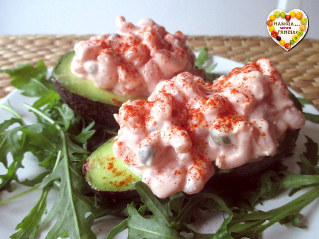 Avocat et crevettes en sauce rose, Mangia senza Pancia