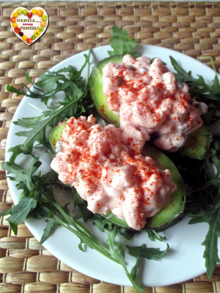 Avocat et crevettes en sauce rose, Mangia senza Pancia