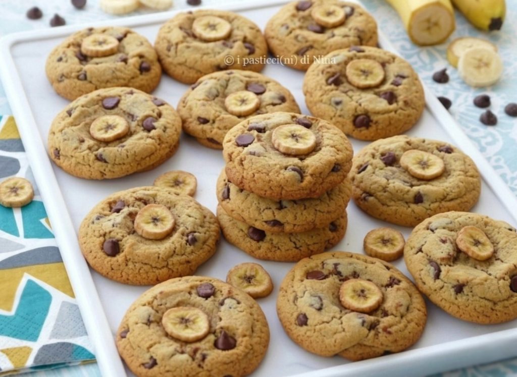 biscuits aux chips de banane et chocolat recette facile i pasticcini di Nina