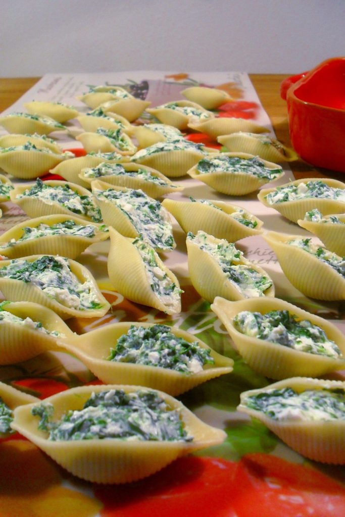 Conchiglioni farcis légers aux épinards et à la ricotta, Mangia senza Pancia
