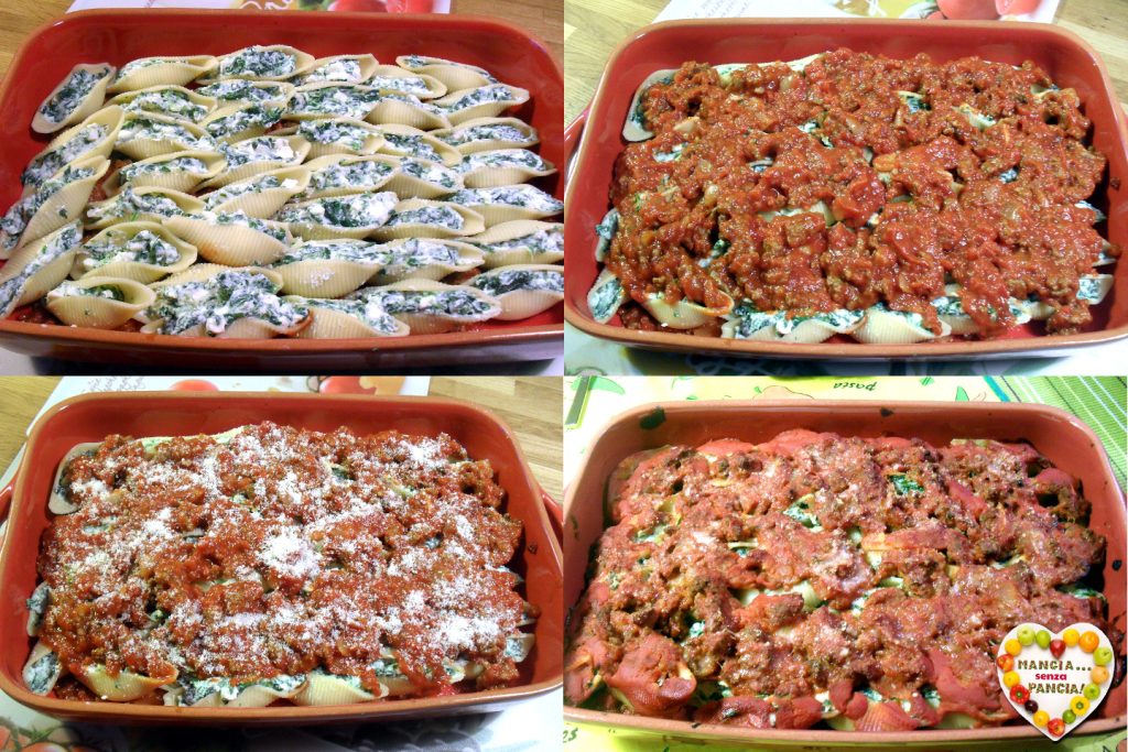 Conchiglioni farcis légers aux épinards et à la ricotta, Mangia senza Pancia