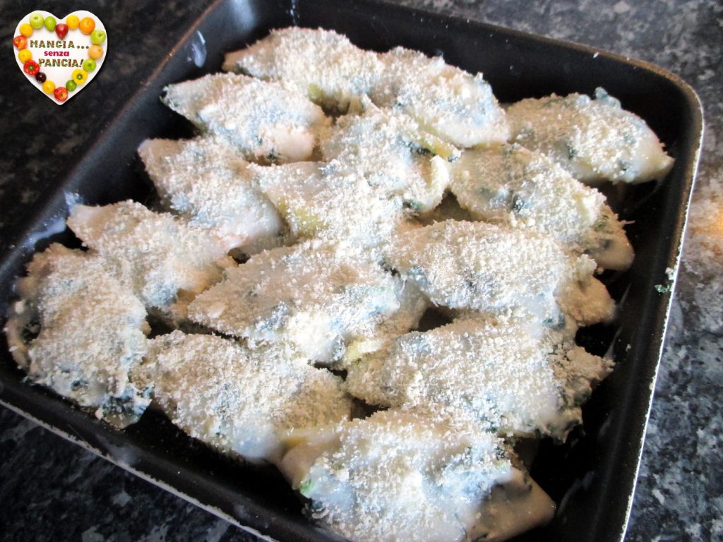 Conchiglioni farcis légers aux épinards et à la ricotta, Mangia senza Pancia
