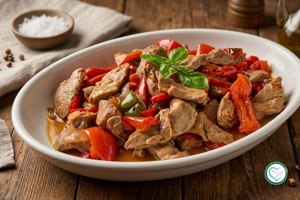 Recette Émincés de dinde aux poivrons