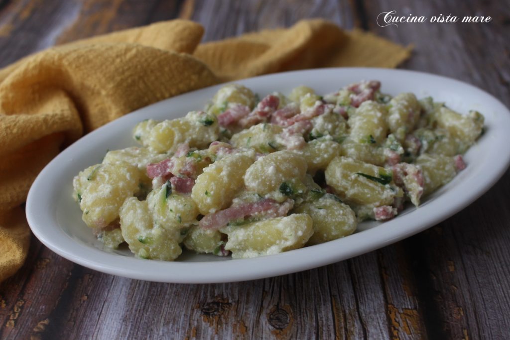 Gnocchis ricotta courgettes et pancetta Cuisine vue mer