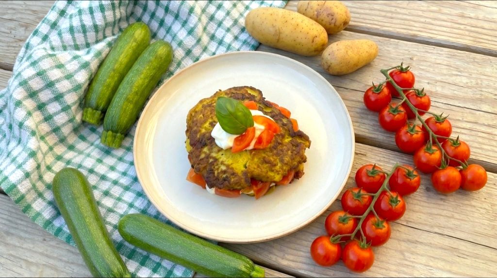 Pancakes salés de courgettes et pommes de terre