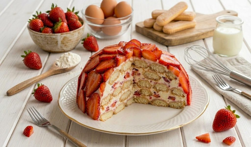 Zuccotto aux fraises et au yaourt