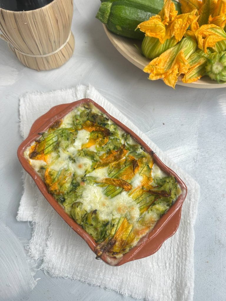Lasagne aux courgettes et fleurs de courgette