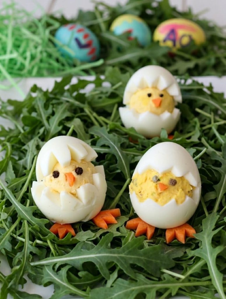 Œufs farcis en forme de poussins