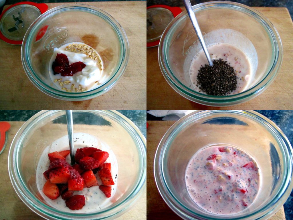 Overnight oats aux fraises et chocolat, Mange sans Ventre