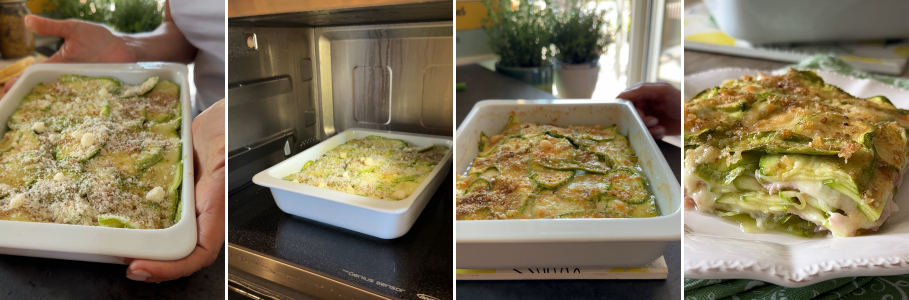 Parmigiana blanche avec courgettes au micro-ondes