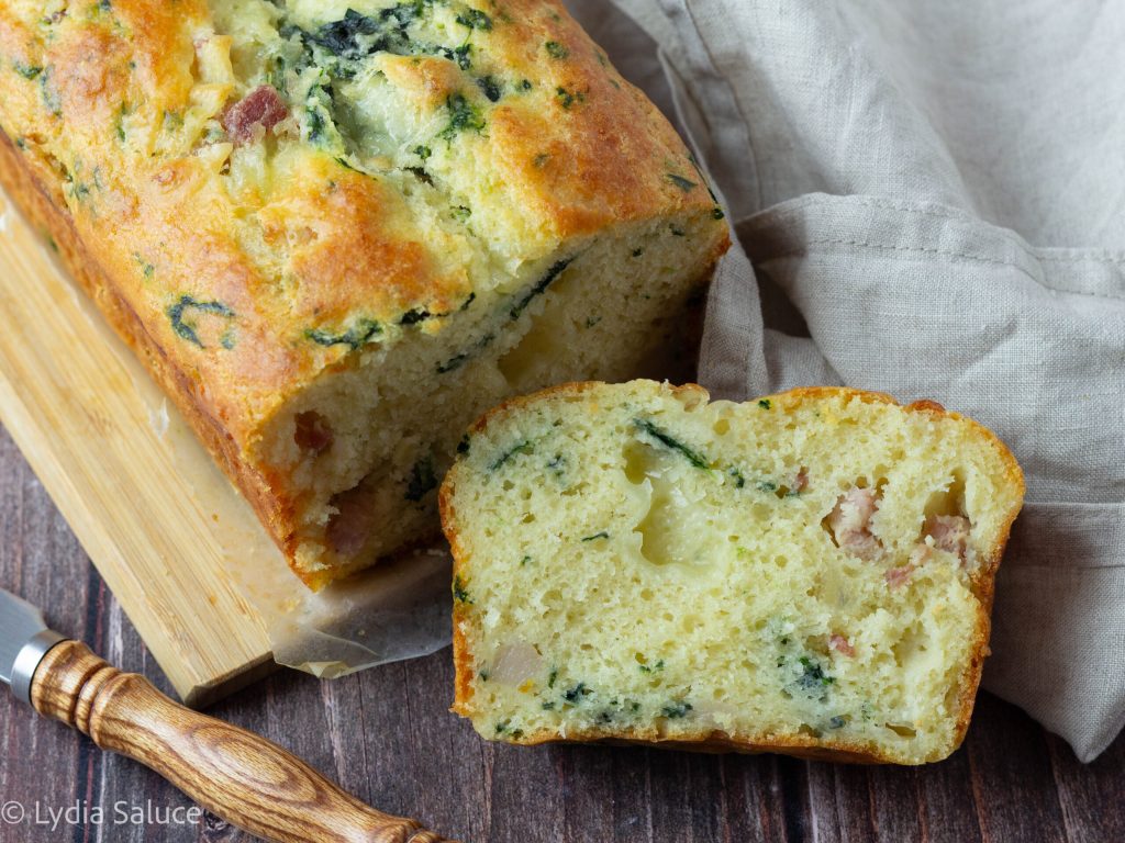 Plumcake salé épinards et pancetta