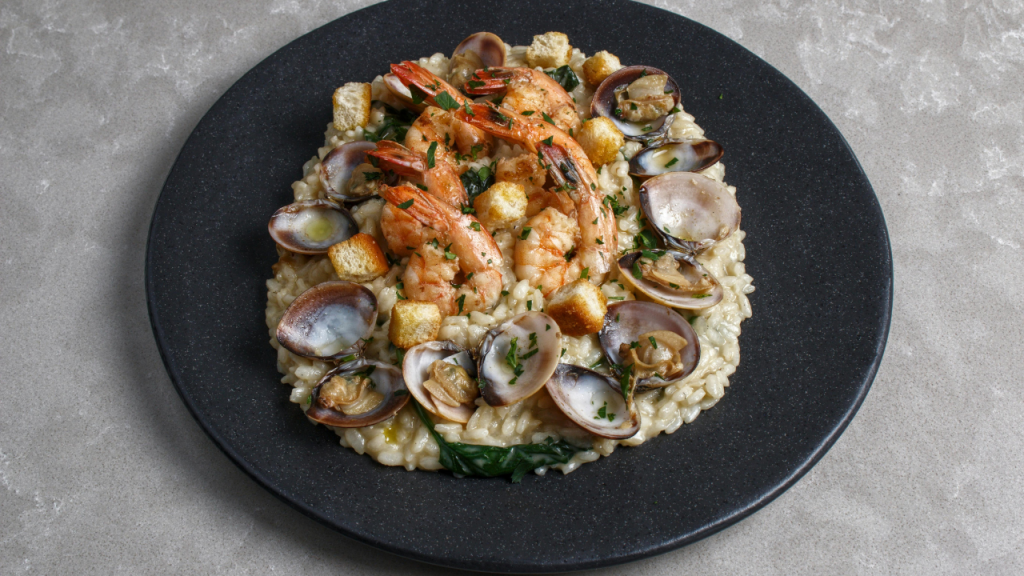 Risotto aux crevettes et aux palourdes facile et rapide