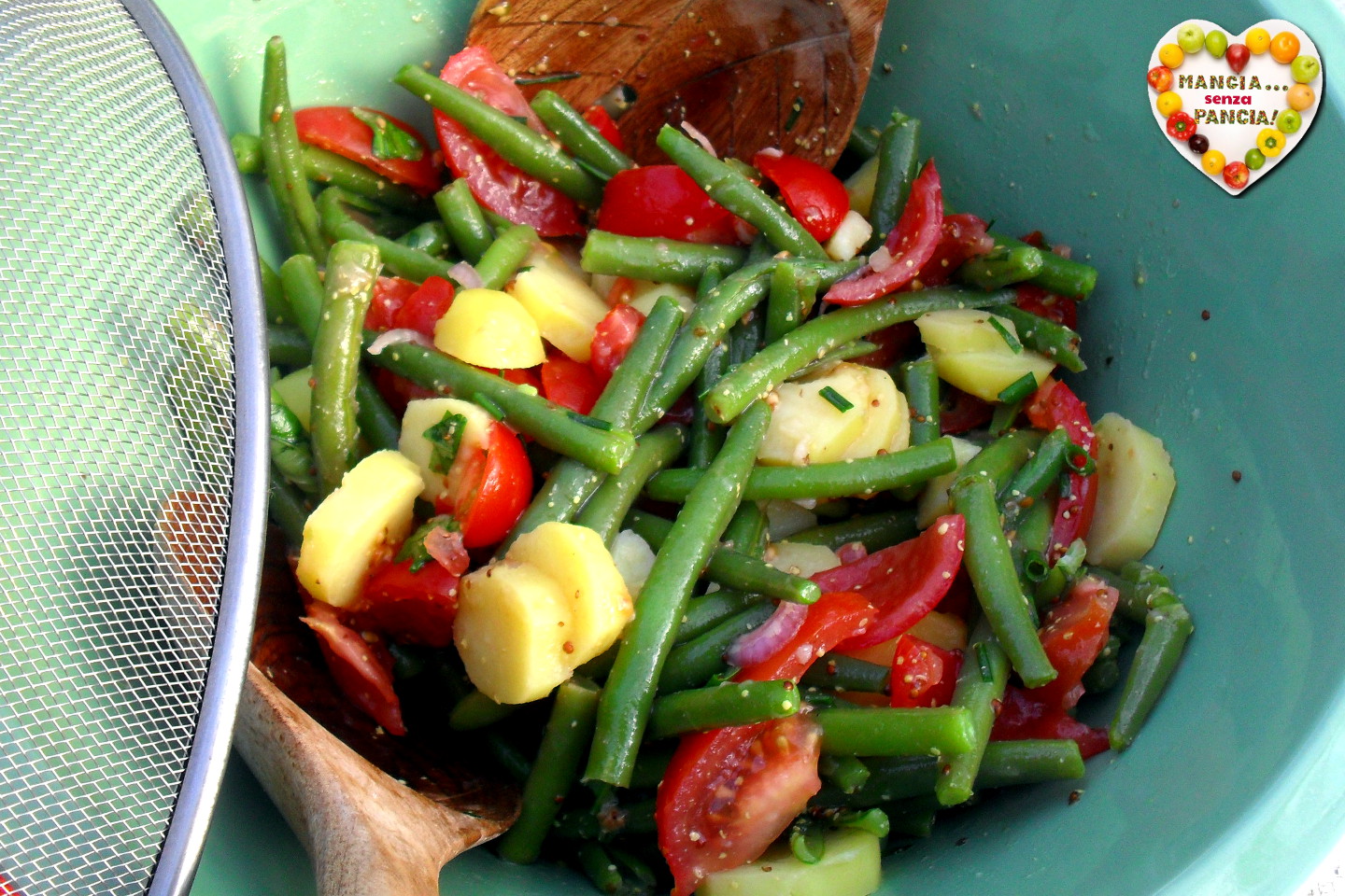 Salade haricots verts, pommes de terre et tomates cerises