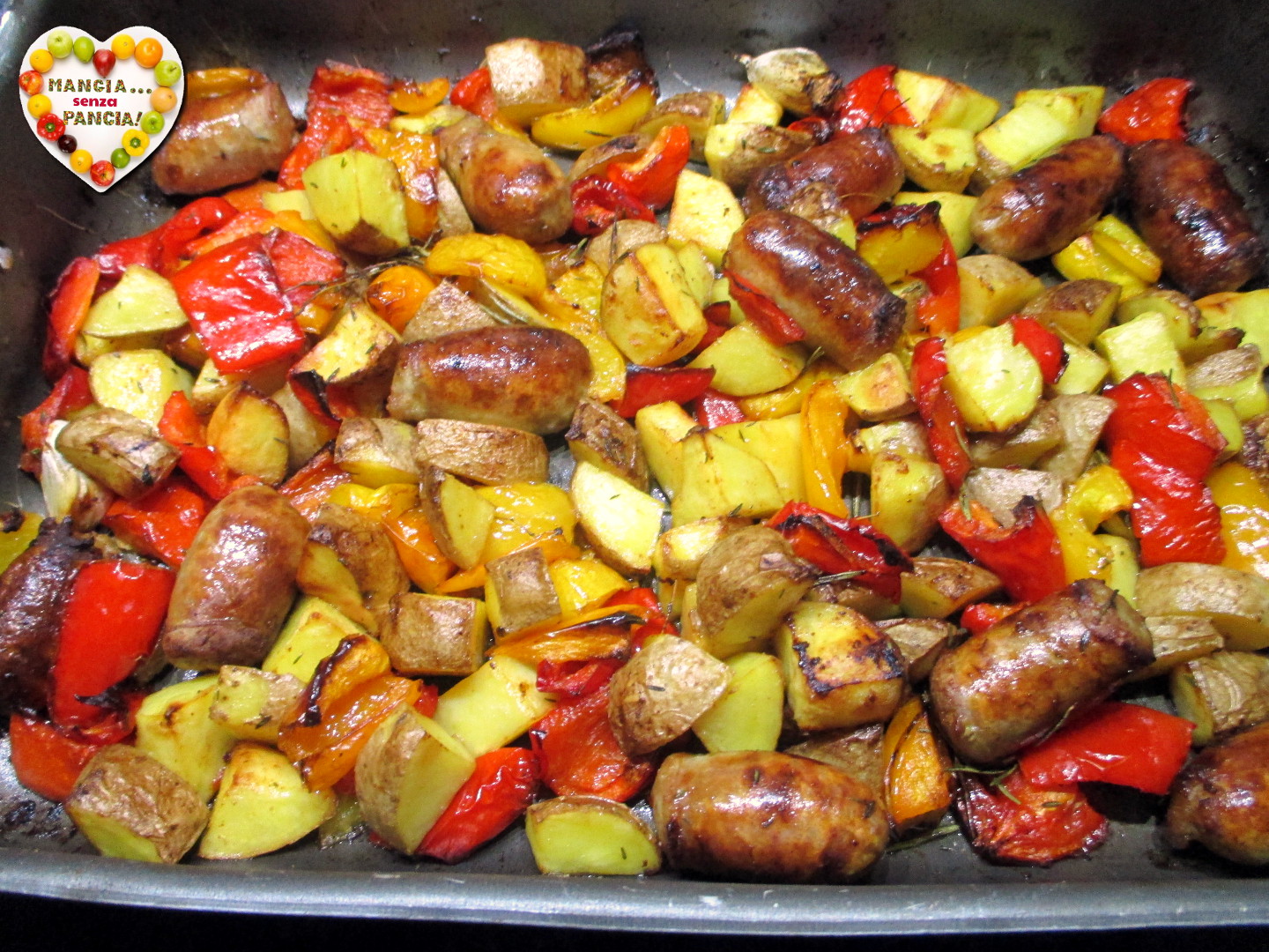 Saucisse aux pommes de terre et poivrons