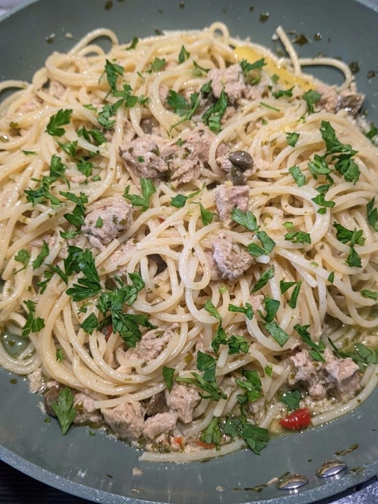 Spaghettis au thon et citron