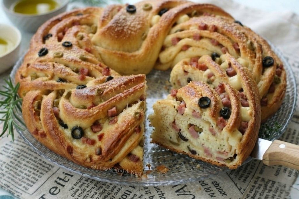 tarte angelica salée au salami pour les fêtes de Pâques recette par i pasticcini di Nina