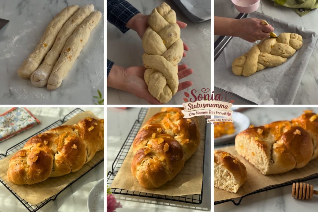 Tresse à l'orange de Pâques formage technique à trois brins