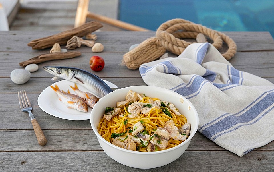 Spaghettata au luccio de mer ou barracuda