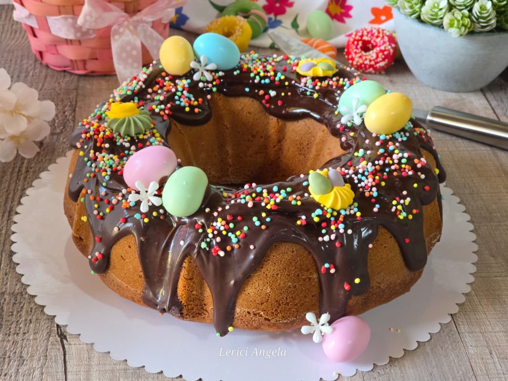 Couronne de Pâques glacée au chocolat