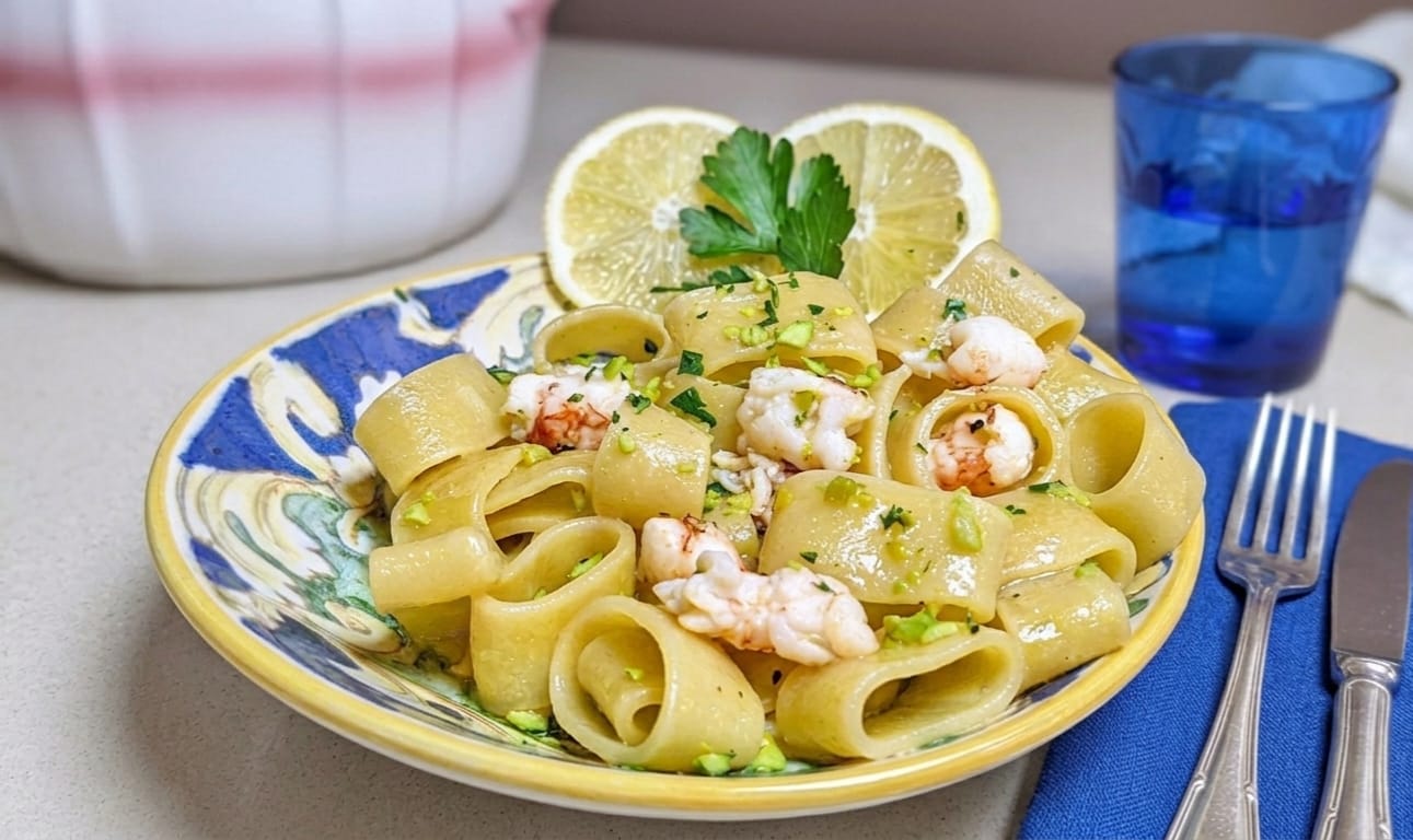 Calamarata aux gambas et parfum de citron
