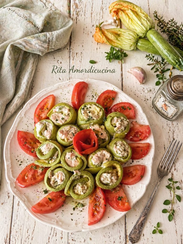 Roulés de courgettes à la mousse de thon