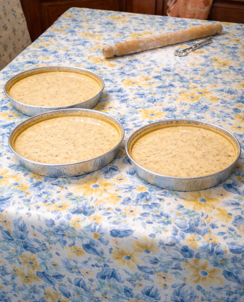 Préparation de la pastiera napolitaine avant les bandes