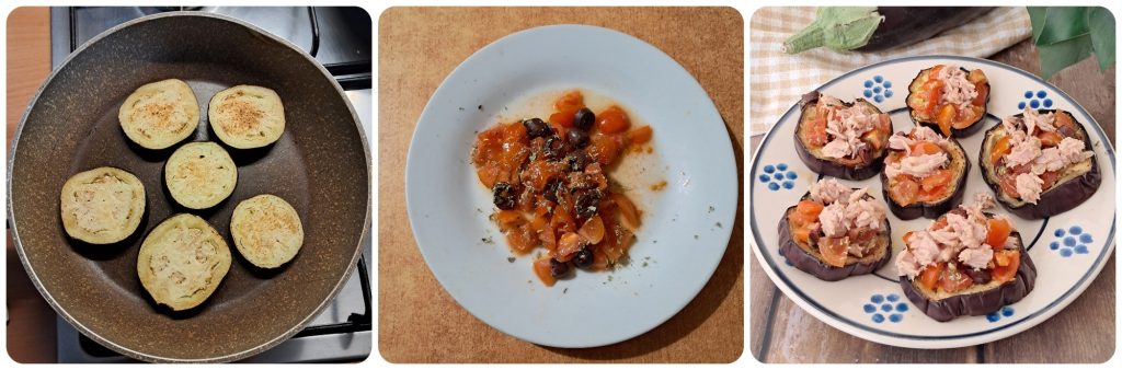 Aubergines grillées aux tomates cerises et au thon