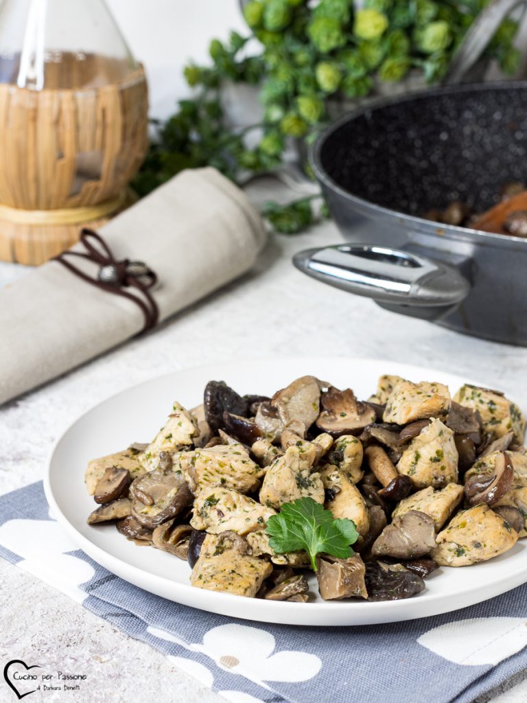 bouchées de poulet aux champignons