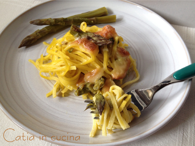 pâtes asperges et scamorza