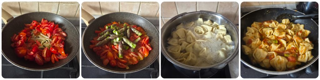 sauce des tortelloni aux asperges et à la ricotta