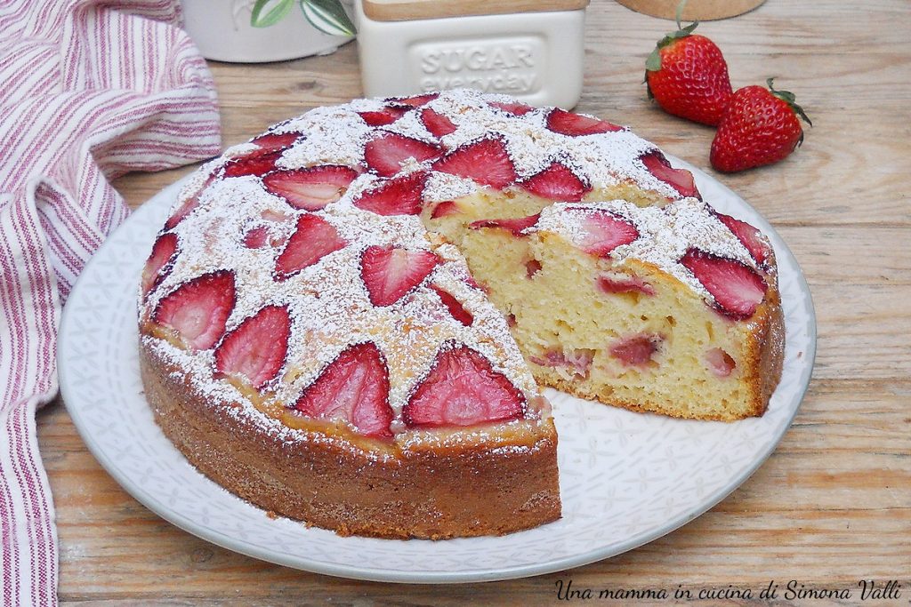 gâteau à la ricotta et aux fraises horiz
