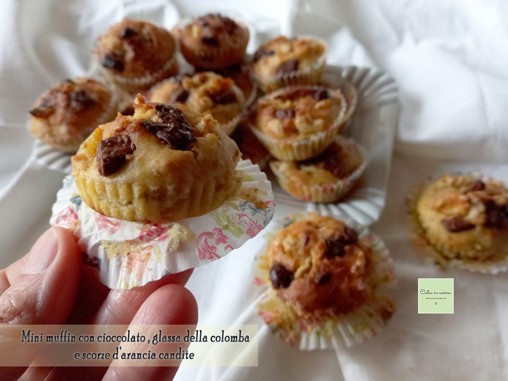 mini muffins au chocolat glaçage de la colombe et zestes d'orange confits