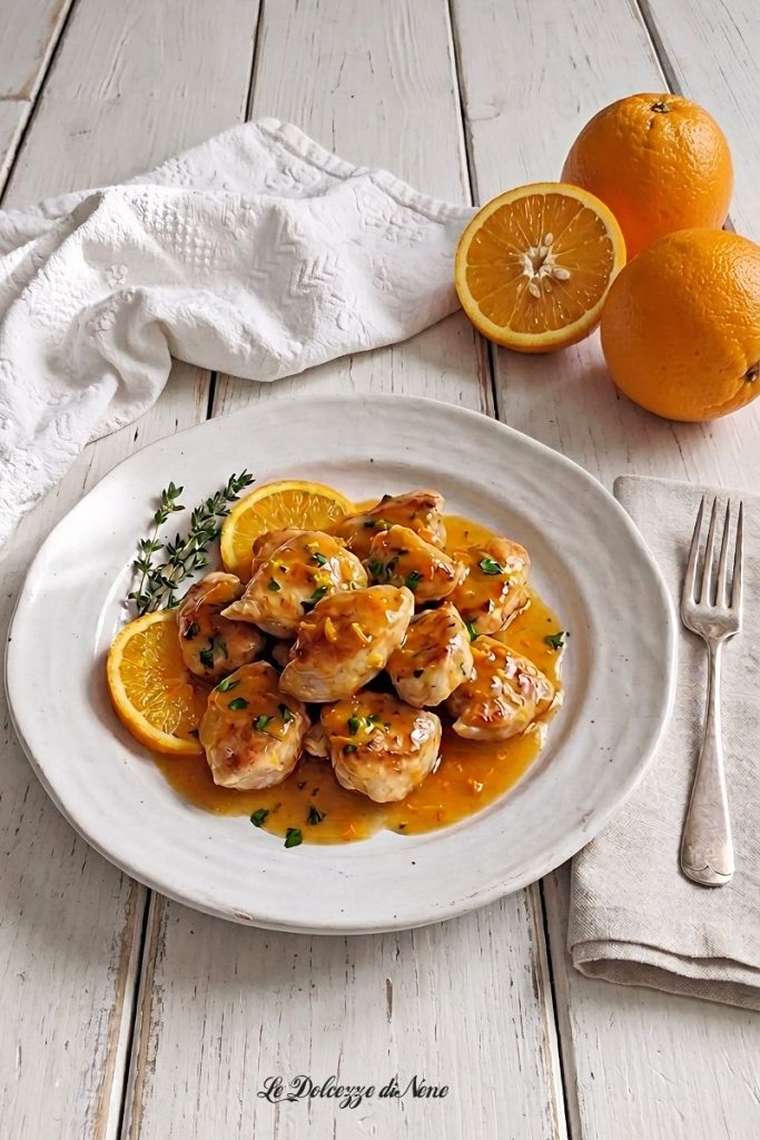 morceaux de poulet à l'orange