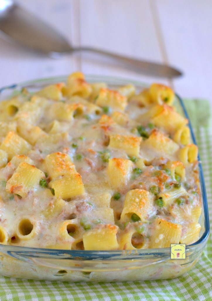 pâtes au four au thon et petits pois gp