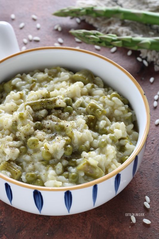 risotto asperges et petits pois en autocuiseur