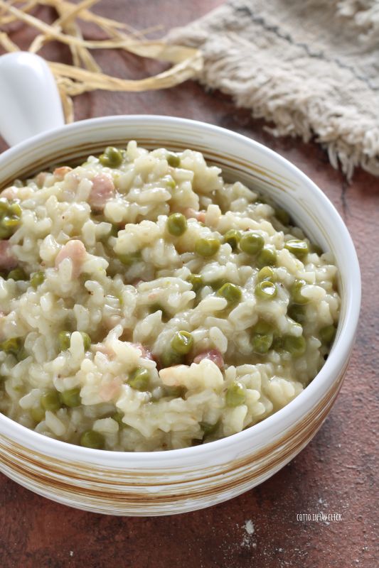 risotto pancetta et petits pois en cocotte-minute