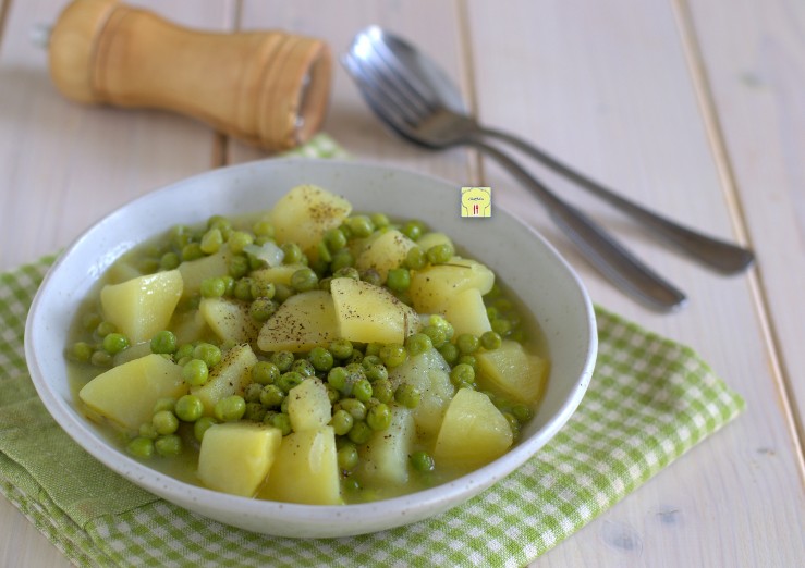 Pommes de terre et petits pois mijotés
