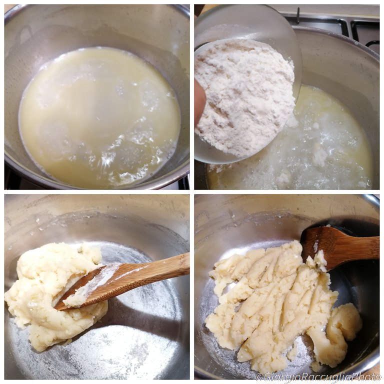 rouleau de pâte à choux crème de ricotta et fruits rouges