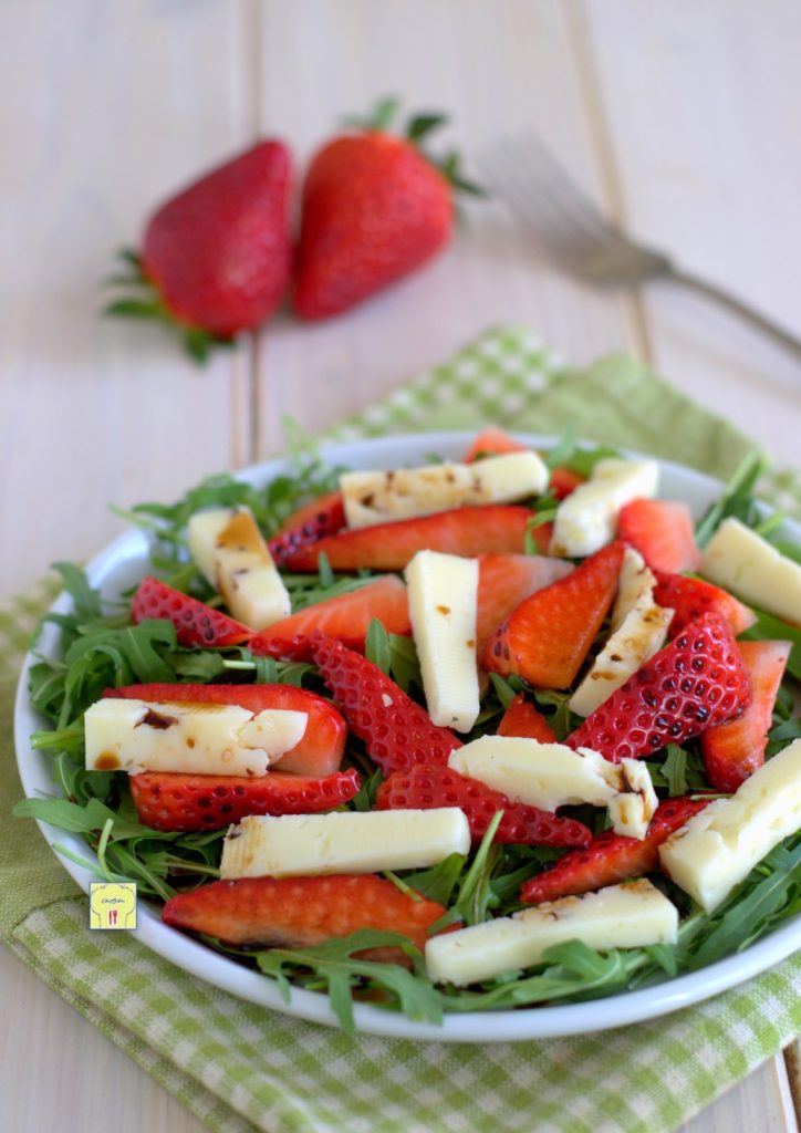salade de fraises roquette et fromage gp