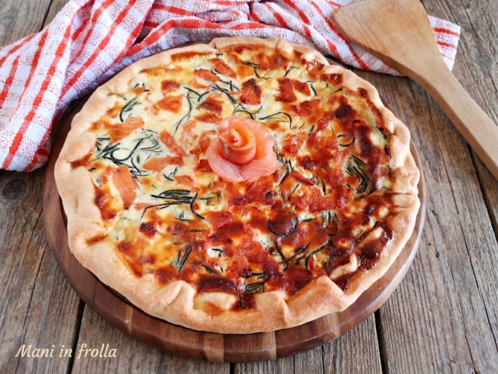Tarte salée Agretti et saumon