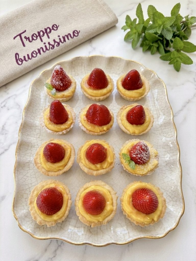 tartelettes avec pâte sablée et crème pâtissière