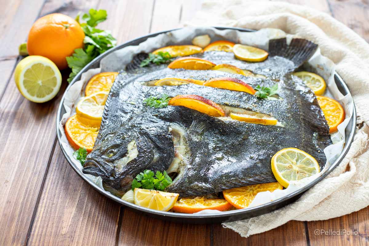 Turbot aux agrumes au four