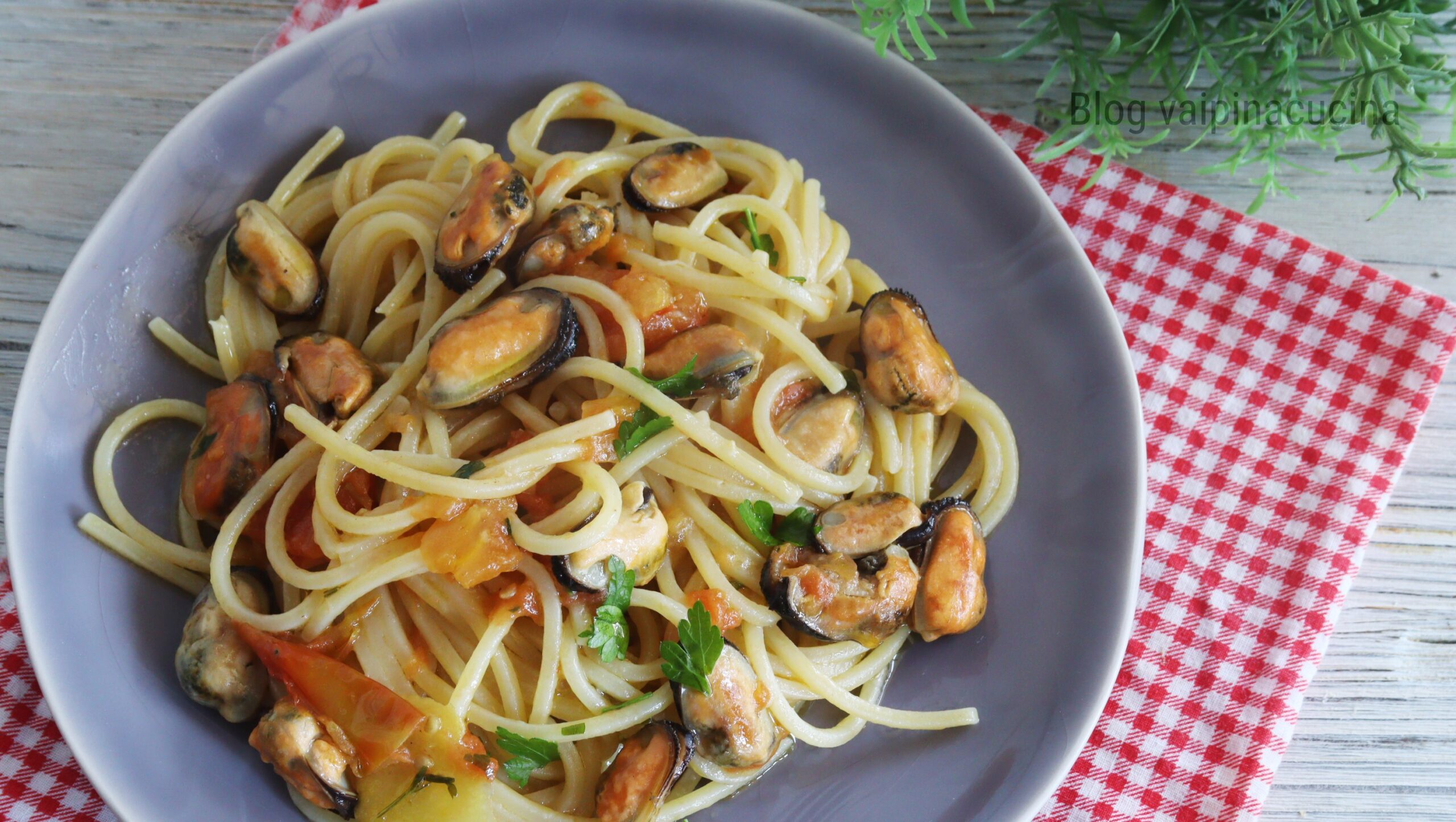 Espaguetis con mejillones