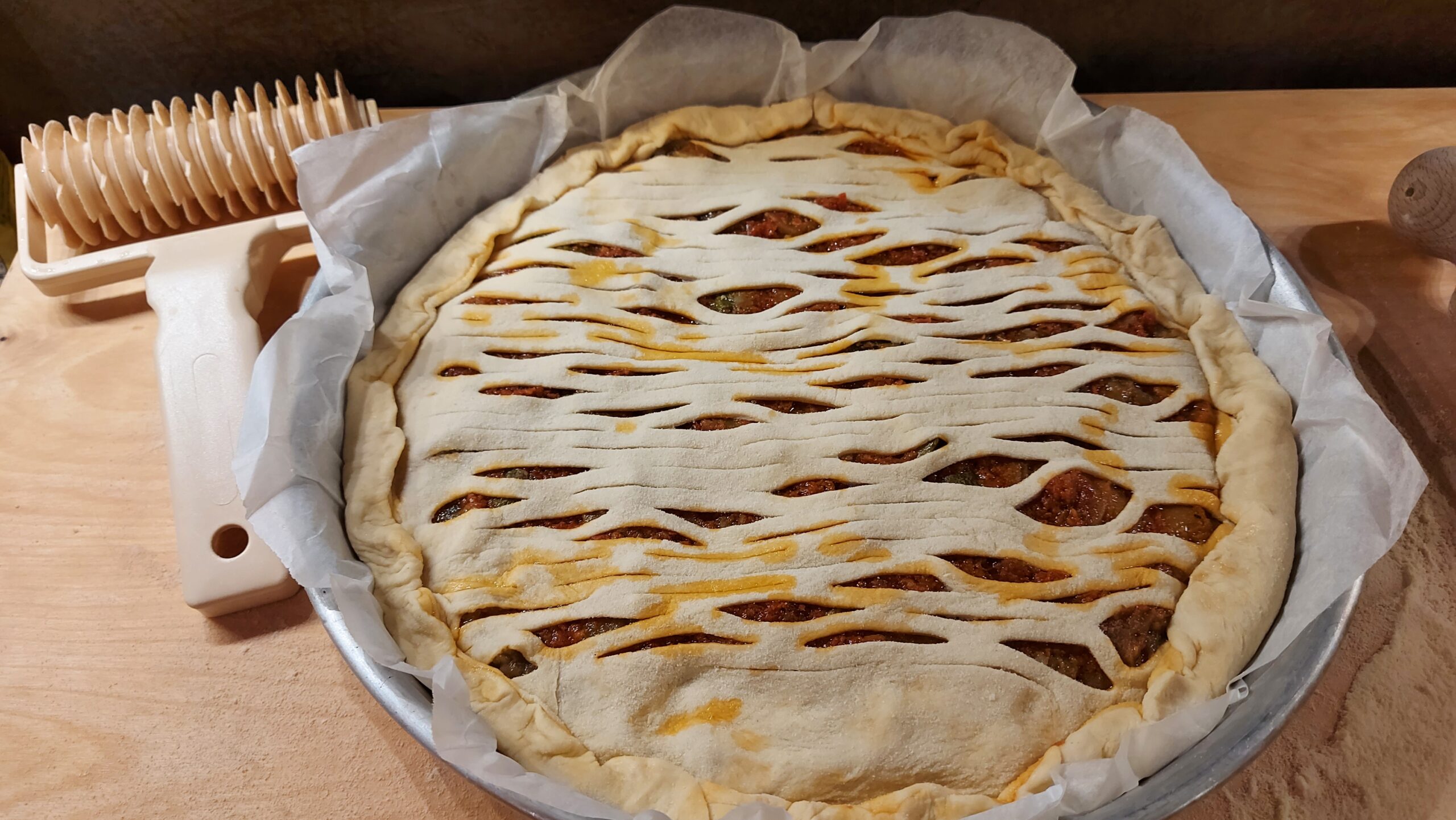 Focaccia de pan con verduras