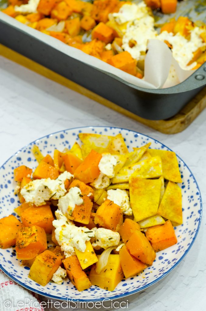 Calabaza al horno con queso