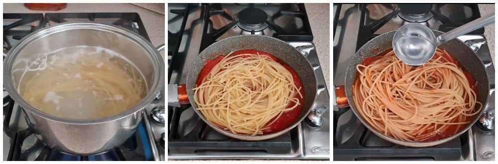 Espaguetis alla Corte d'Assise, preparación